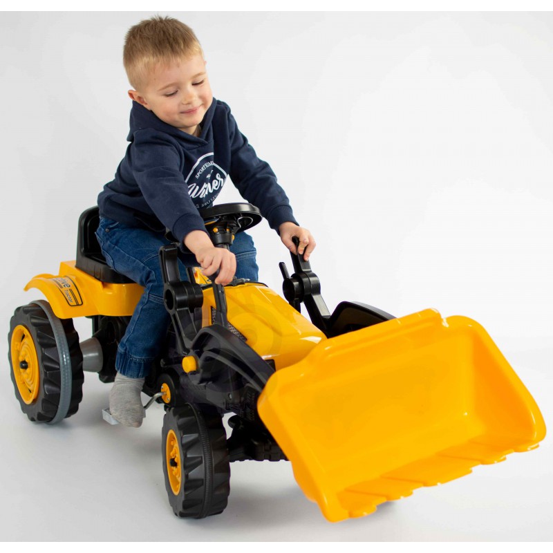 Педальный трактор с ковшом Woopie MaxTrac желтый, 28415