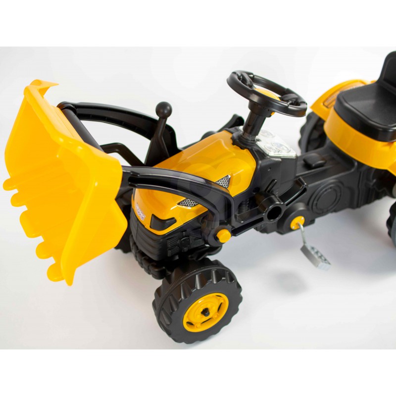 Педальный трактор с ковшом Woopie MaxTrac желтый, 28415