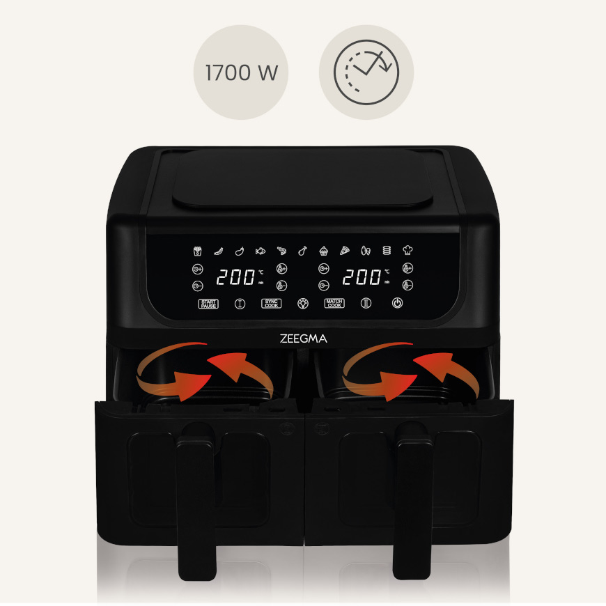 Аэрофритюрница двухкамерная Zeegma Dual, 4845