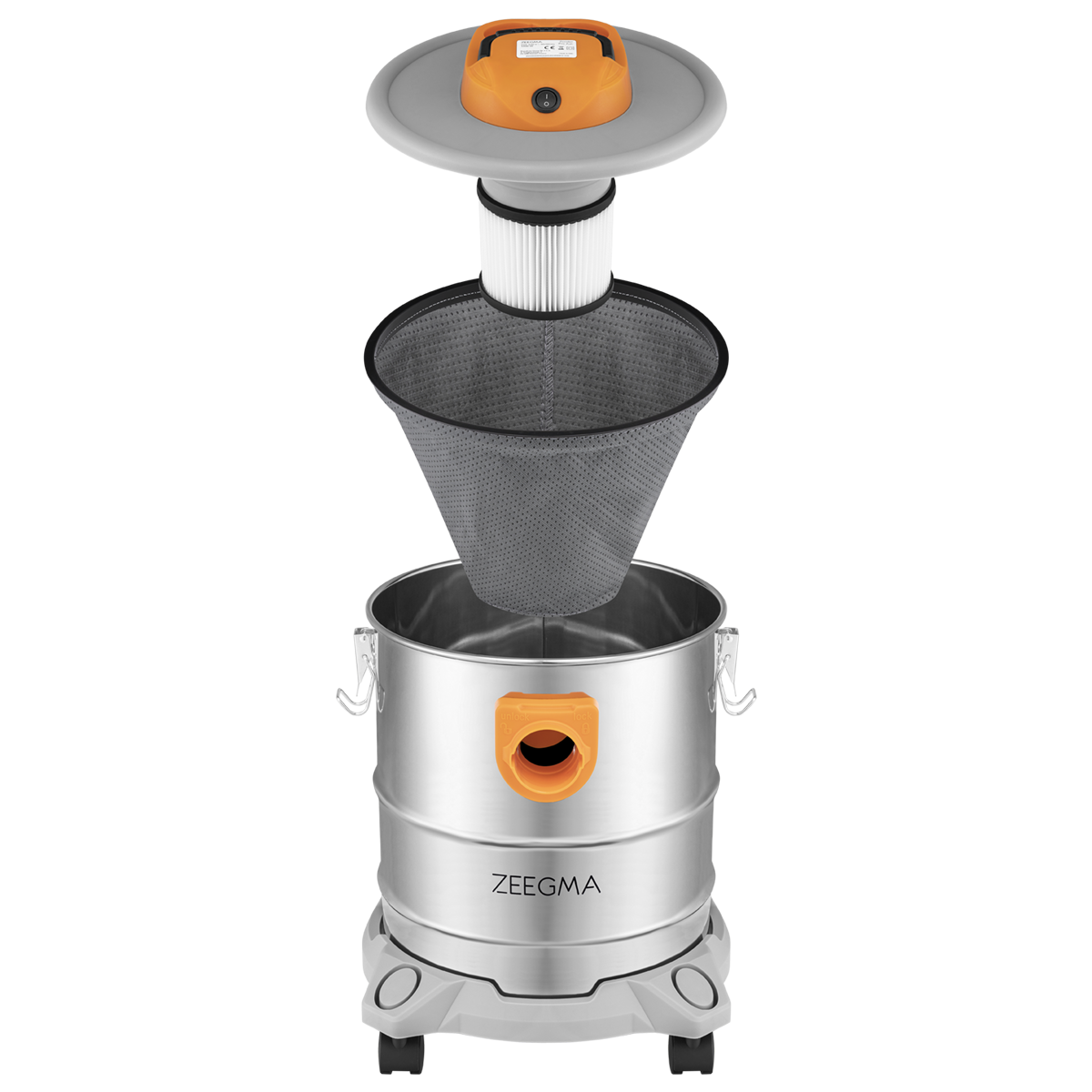 Промышленный пылесос Zeegma Zonder Pro Ash Silver, 4414